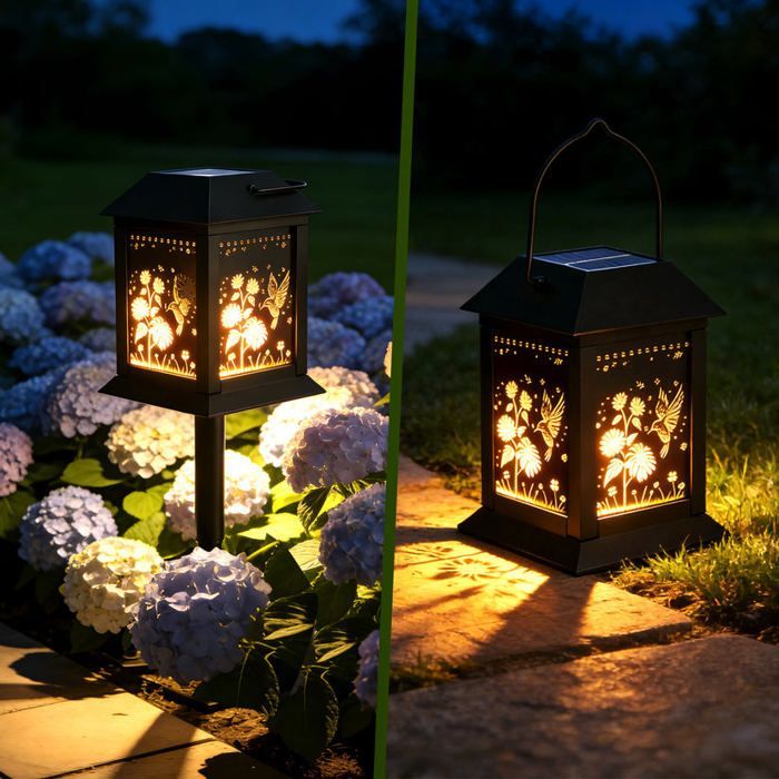 Lot 2 Lanternes Solaires Extérieur – Lumière LED Bougie Vacillante Étanche Jardin – Décoration Suspendue