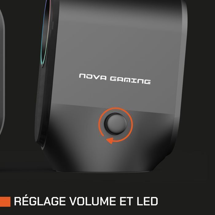 Enceintes bluetooth gaming - NOVA GAMING - Cygnus - LED RGB - Noir