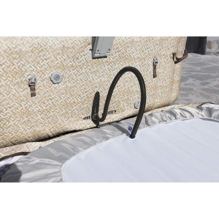 Spa hinchable BESTWAY - Lay-Z-Spa Rome - 180 chorros de aire - 201 x 201 x 71 cm - De 5 a 7 plazas - Cuadrado (cubierta, cartucho, difusor)