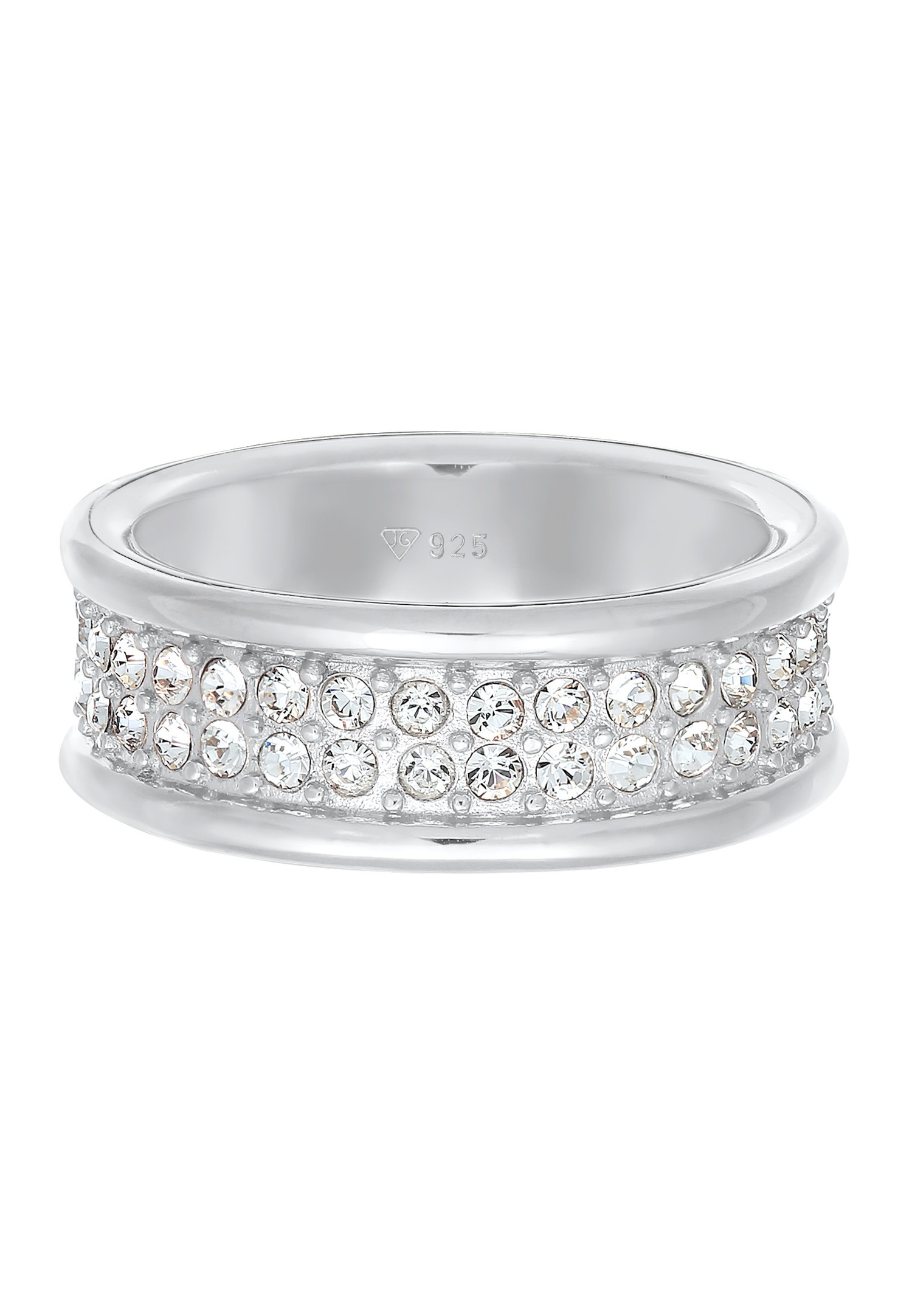 Elli PREMIUM Femmes Anneau de ruban Élégant étincelant avec cristaux en argent sterling 925