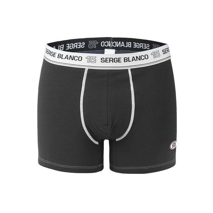 Serge Blanco Men's Boxer Shorts - Black (Pack of 2)