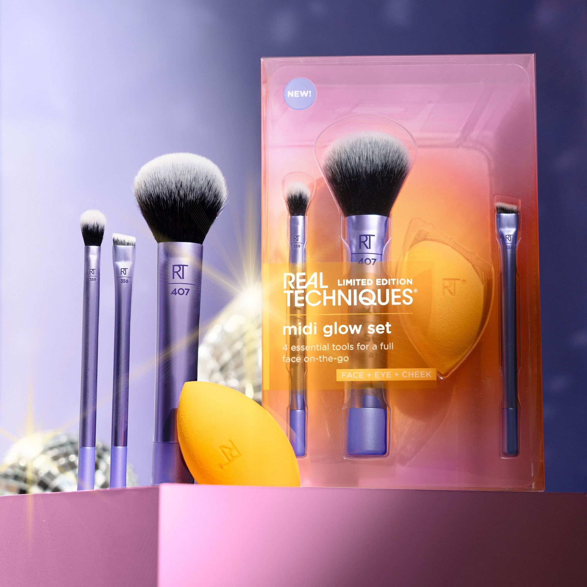 Komplet čopičev za ličenje Night Brights Midi Glow Set čopičev za ličenje