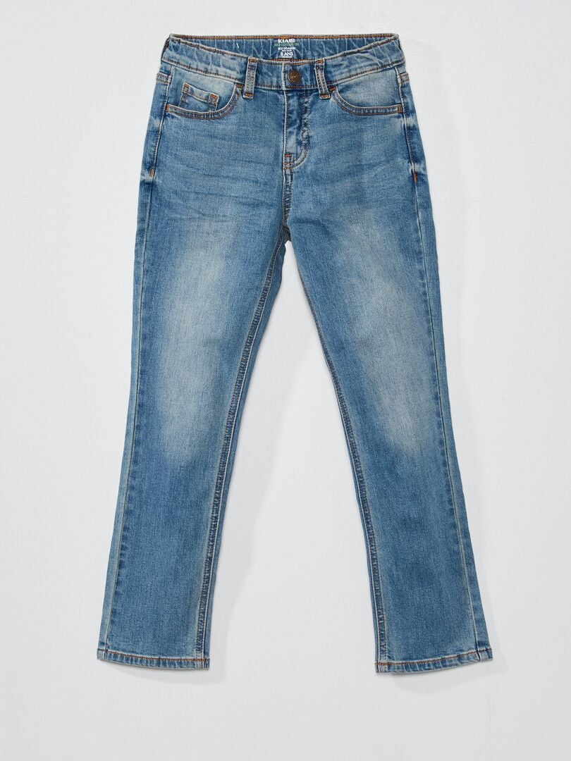 Calça jeans de corte regular com 5 bolsos - AZUL