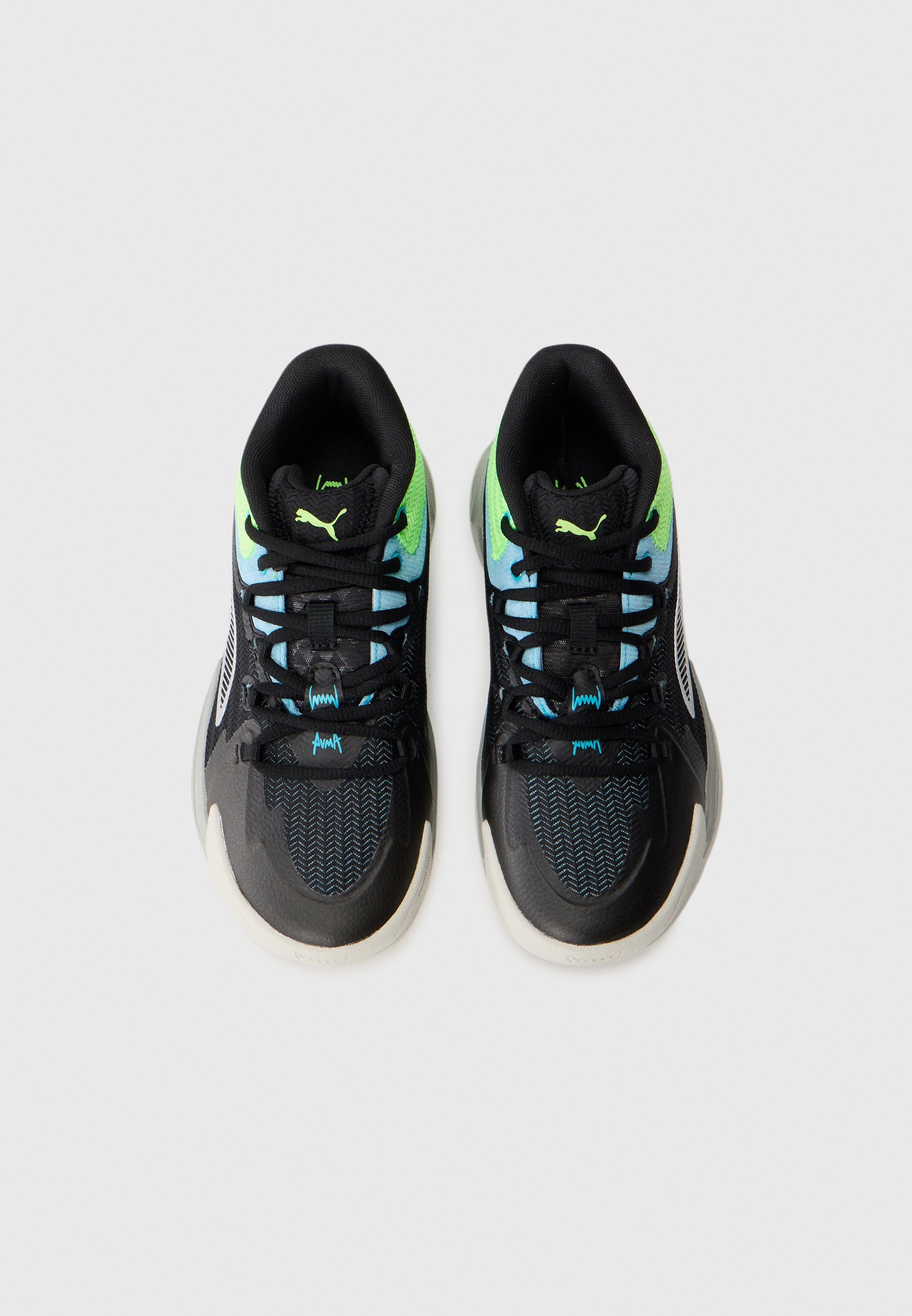 Puma DAGGER UNISEX - Basketbalschoenen - zwart/felblauw/groen