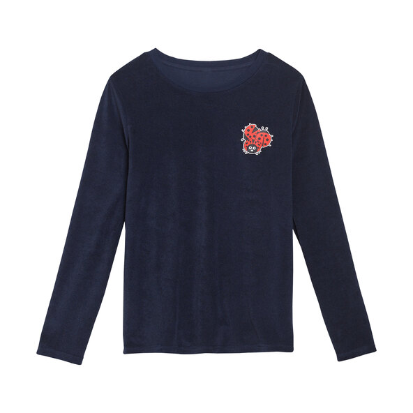 Damen Frottee Pyjama, navy