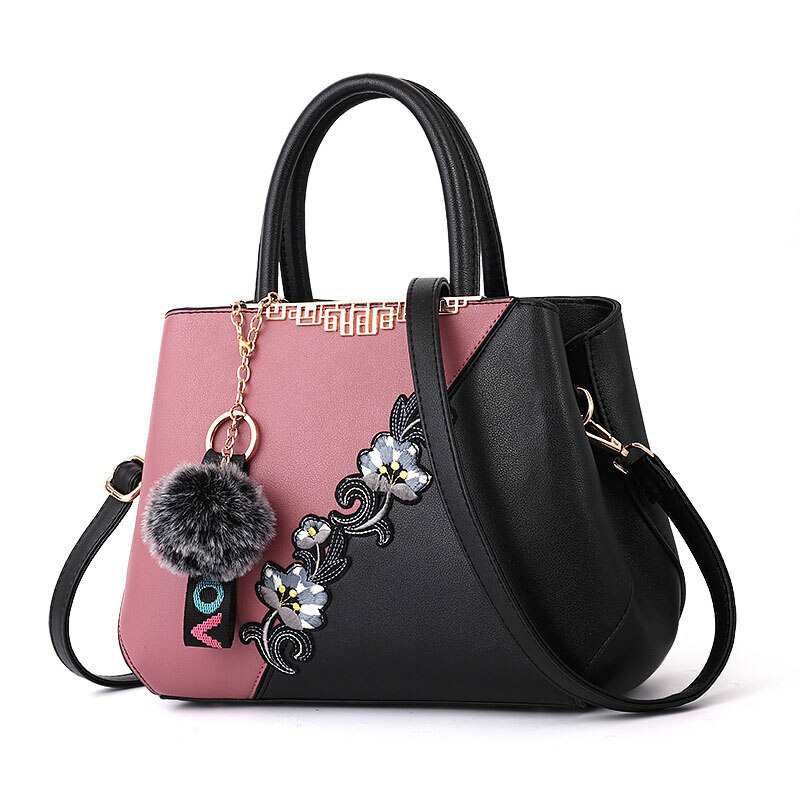Borsa tote da donna alla moda inverno 2021, borsa a tracolla di personalità, borsa a mano di lusso firmata, borsa con fiori ricamati