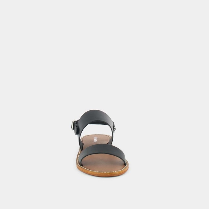 Sandales à brides larges  en cuir noir