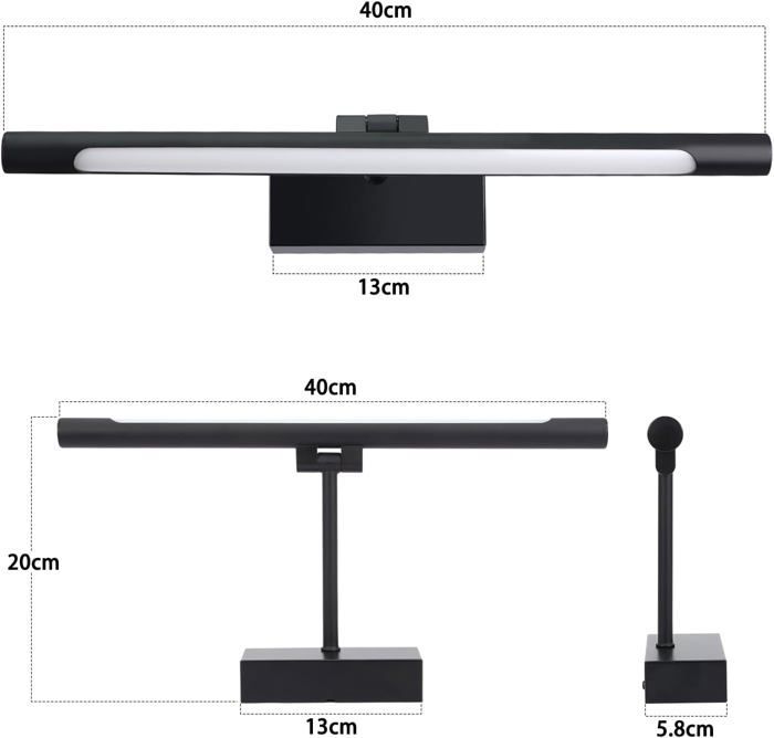 Lámpara de pared LED Homefire de 6 W para espejo de baño, luz blanca neutra de 4000 K, con clip, acabado cromado.