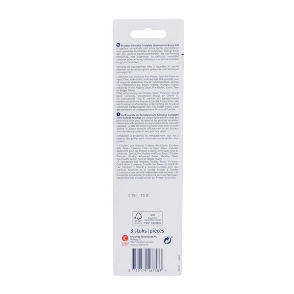Têtes de brosse complètes Kruidvat Sensitive<br>3 pièces