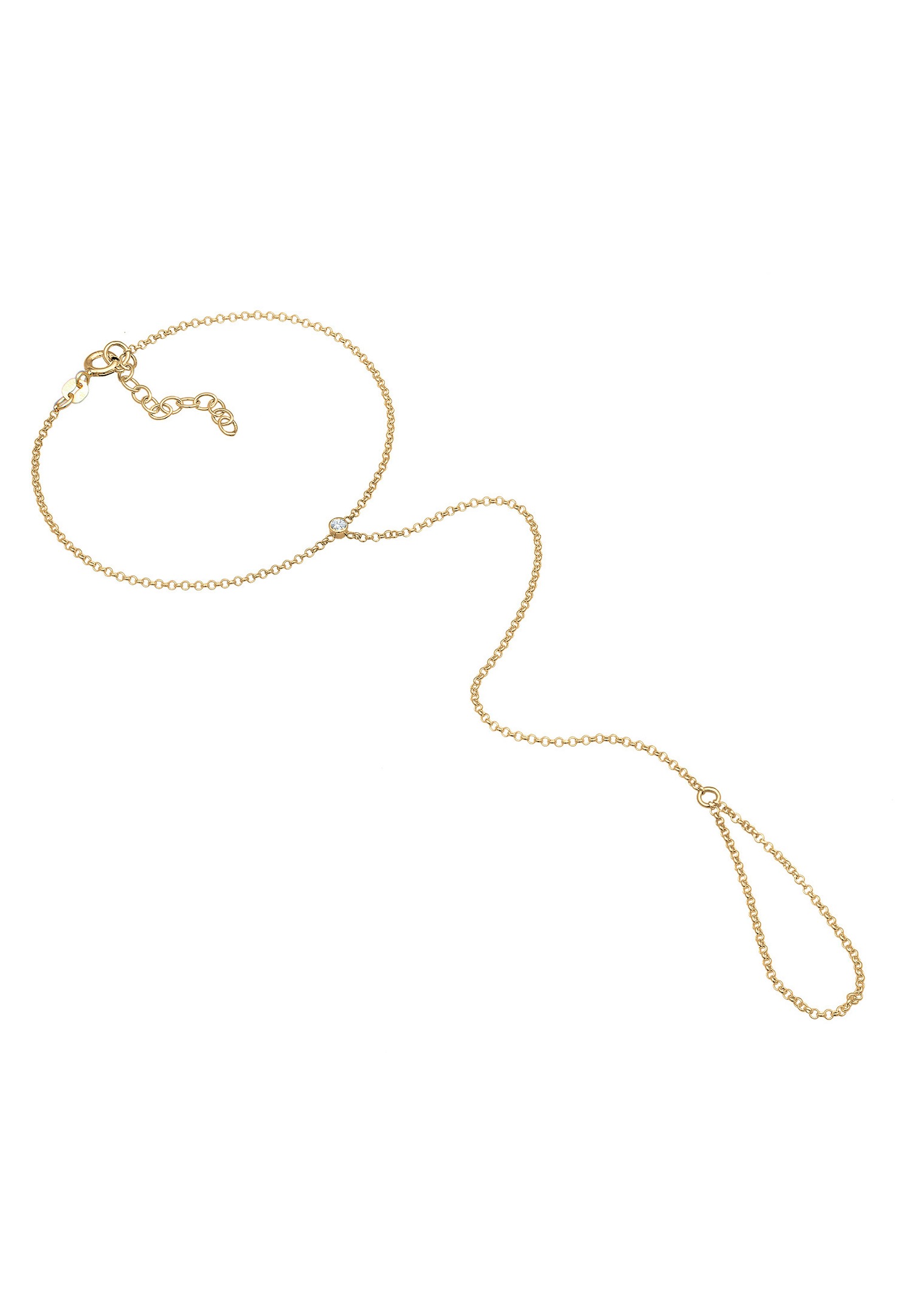 Elli Femmes Chaîne à main Basic avec cristaux en argent sterling 925