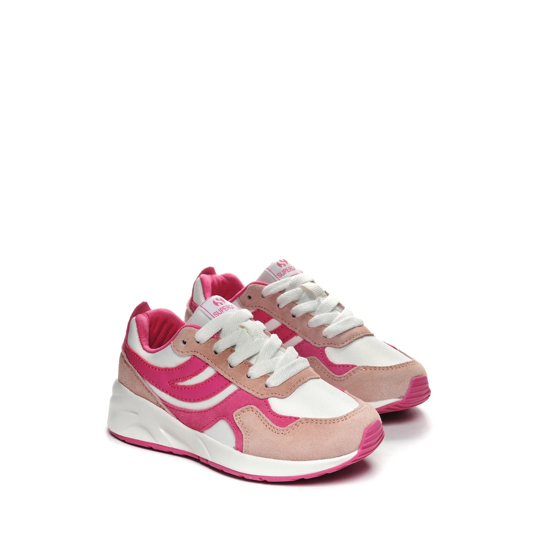 4073 KIDS TRAINING POLY SUEDE-PINK VEILED-WHITE-NEON PINK