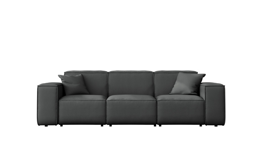 Sofa ogrodowa trzyosobowa MALIBU na taras, tkanina Odyssey, Antracyt