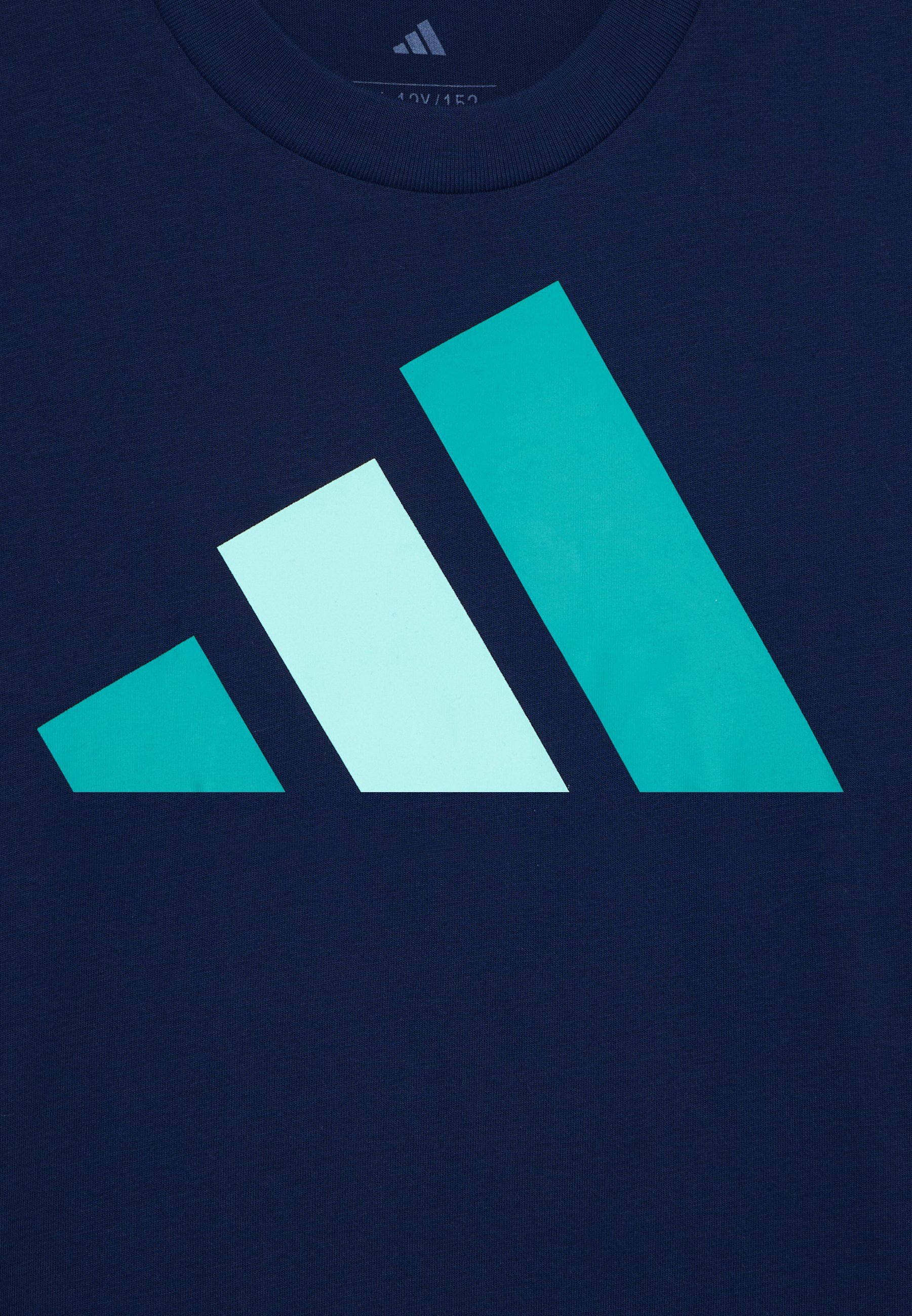 adidas Performance ESSENTIALS JUNIOR UNISEX - Majica s printom - tamnoplava/čisti tirkizni/smeđa mint