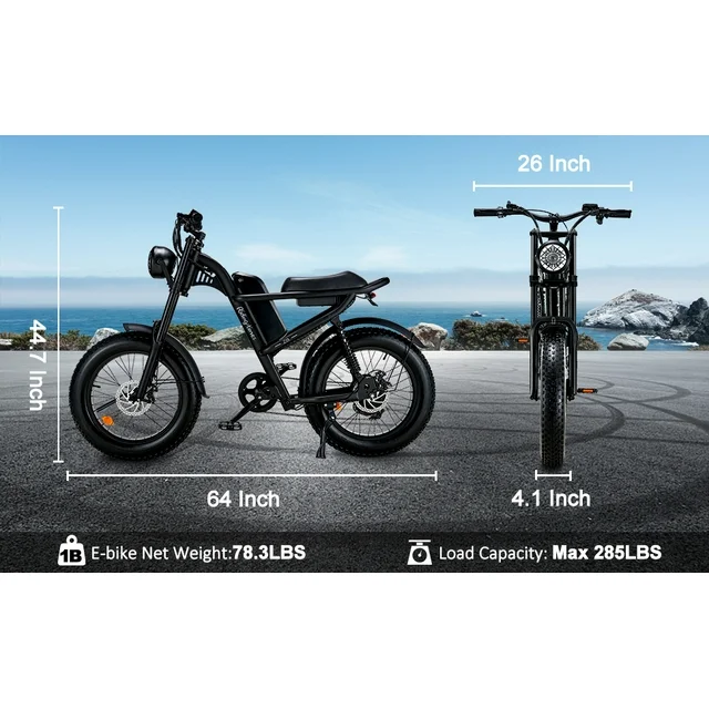 Biciclete electrice de zăpadă Ridingtimes Z8 pentru adulți, anvelope groase de 20