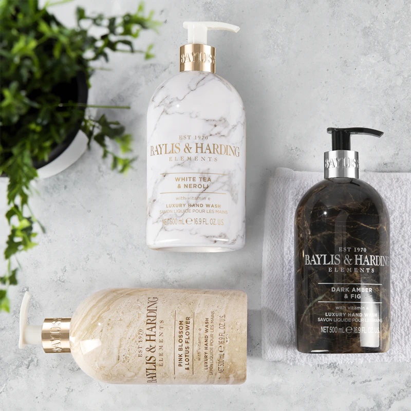 „Baylis & Harding Elements“ skystas rankų muilas su baltąja arbata ir neroli