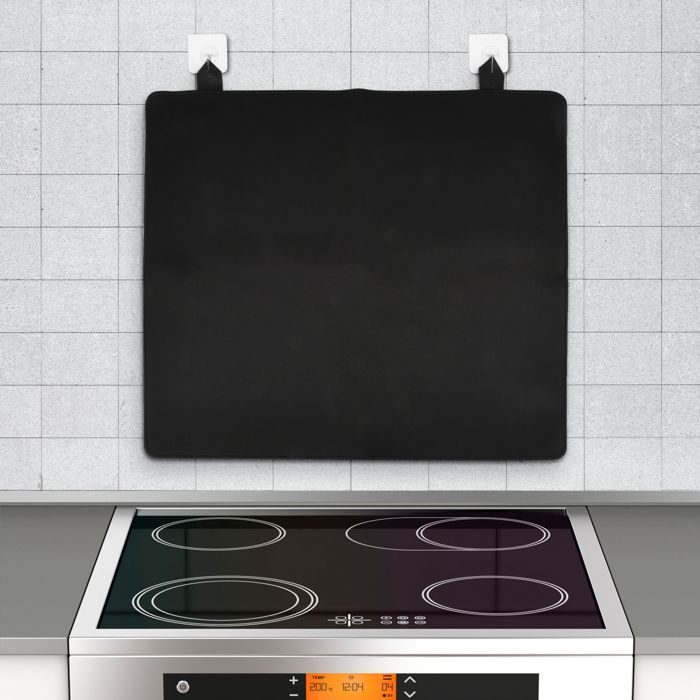 TTLIFE Tappetino protettivo per piano cottura a induzione, 61,5x53 cm, anti-schizzi, con 2 ganci