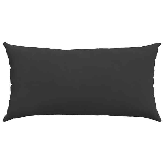 Cojines para sofá - ABI - Negro - 80 x 40 cm - Fundas extraíbles - Relleno de poliéster
