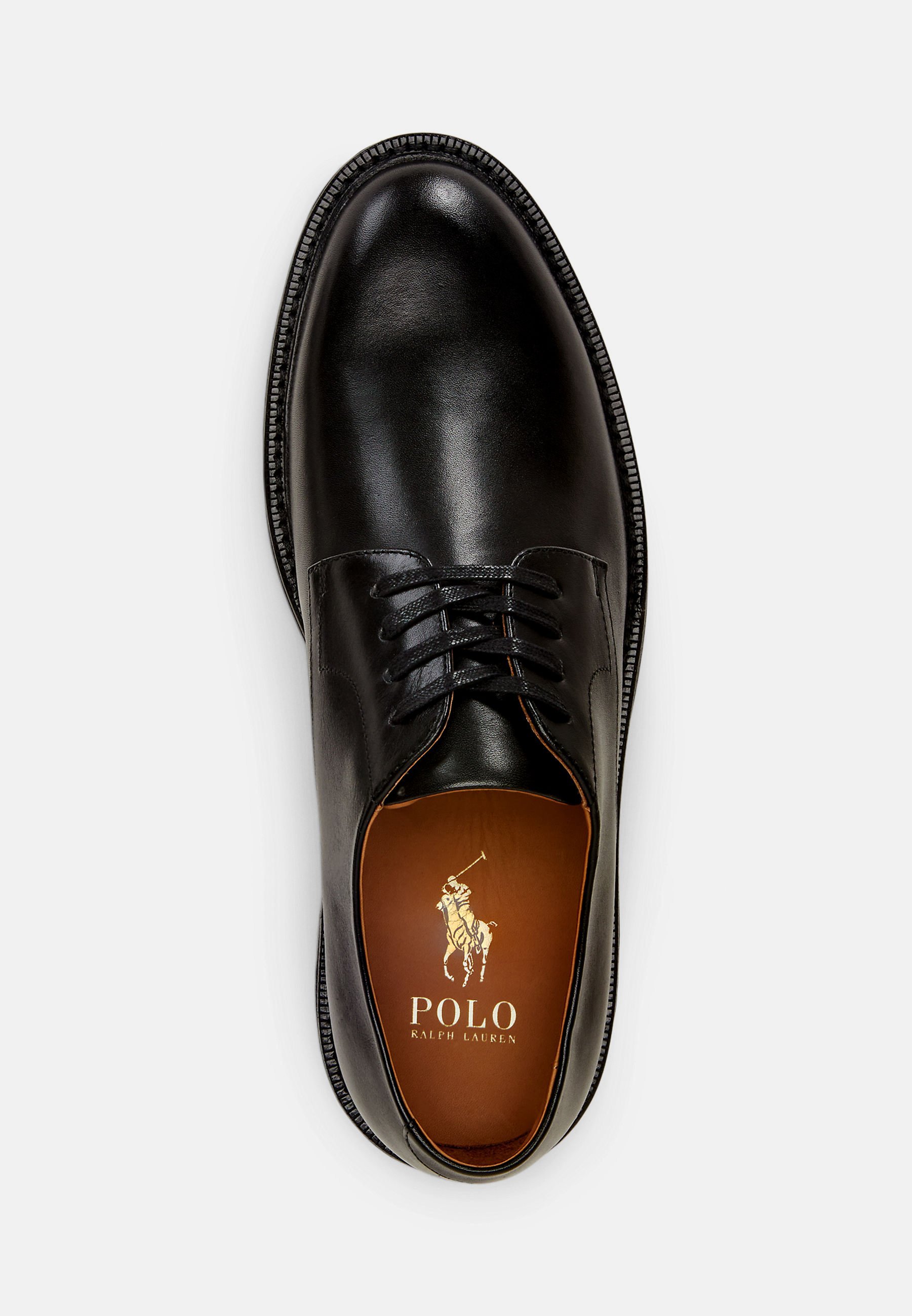 Scarpe derby in pelle brunita Asher di Polo Ralph Lauren - Eleganti stringate - nere