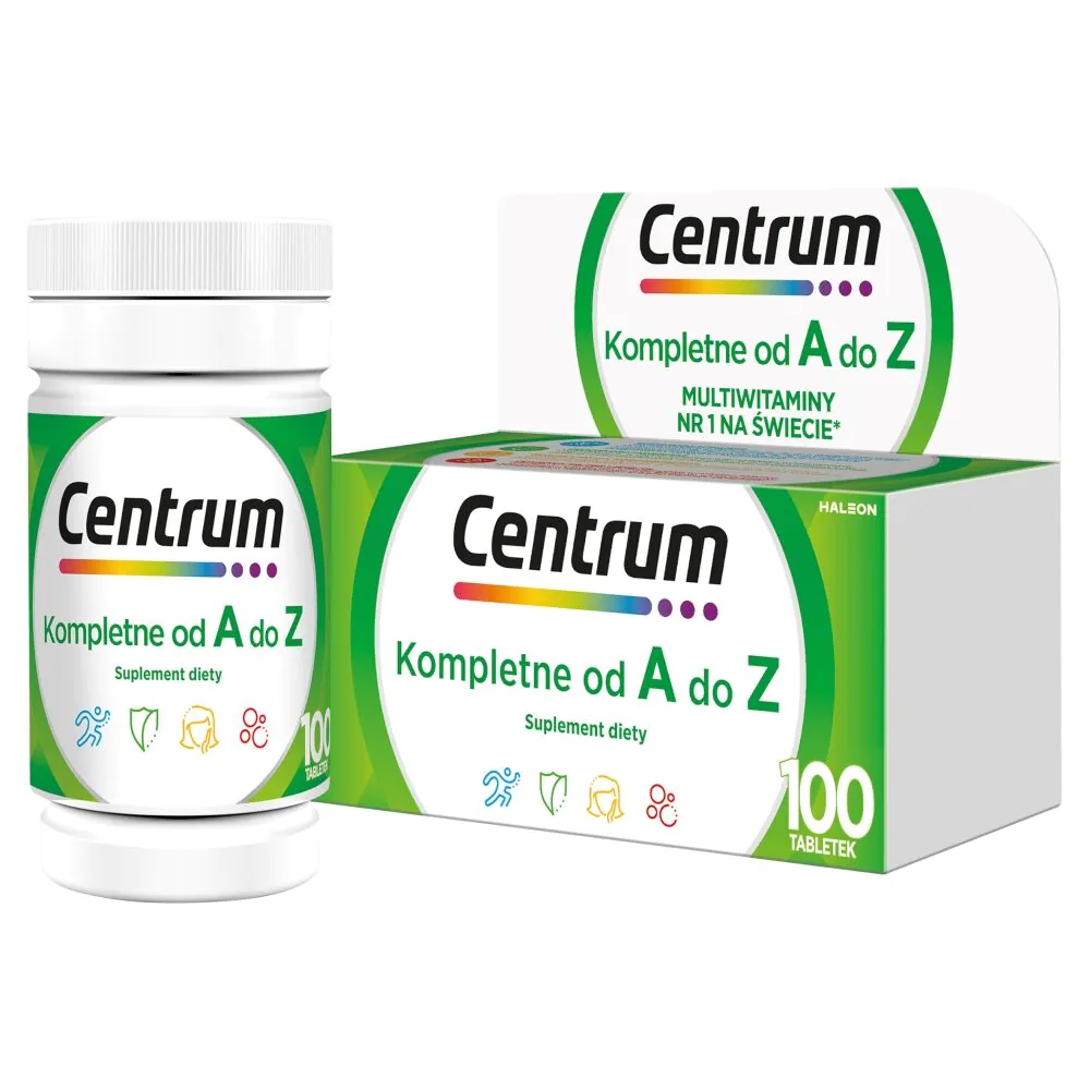 Centrum Kompletne od A do Z, Zestaw witamin i minerałów, 100 tabletek