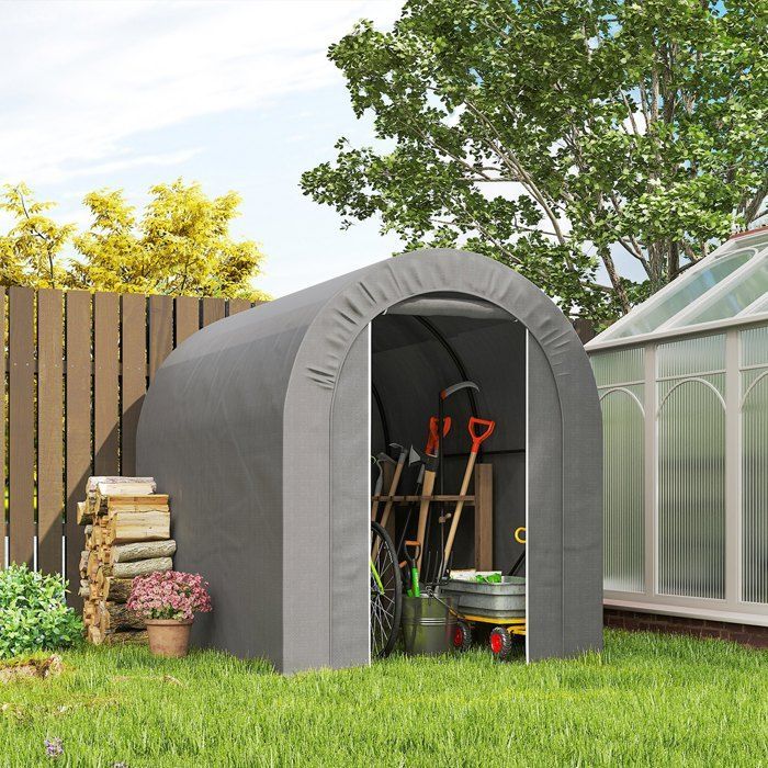 Abri de jardin tente de rangement extérieur abri de vélo garage pour vélo bâche en PE cadre en métal galvanisé gris