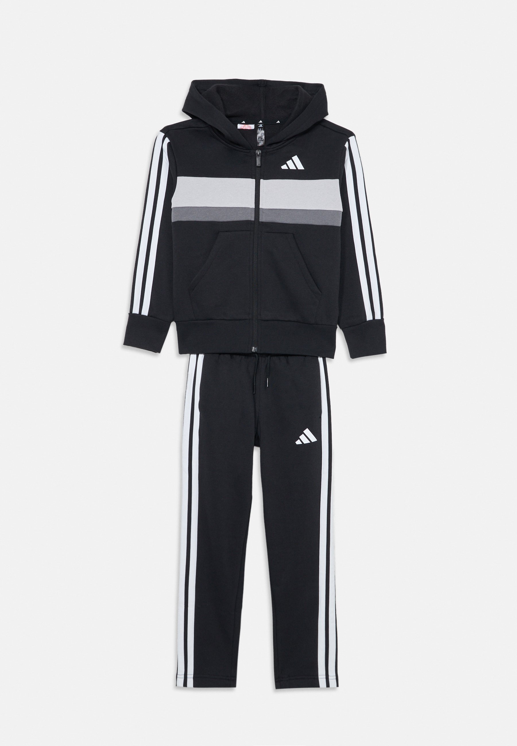 adidas Performance TIBERIO JUNIOR SET - Trainingspak - zwart/wit/grijs twee