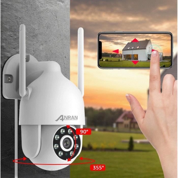 Caméra de Surveillance extérieur Filaire 3MP HD WiFi Audio Bidirectionnel Détection du Mouvement 355° Suivi automatique - ANRAN
