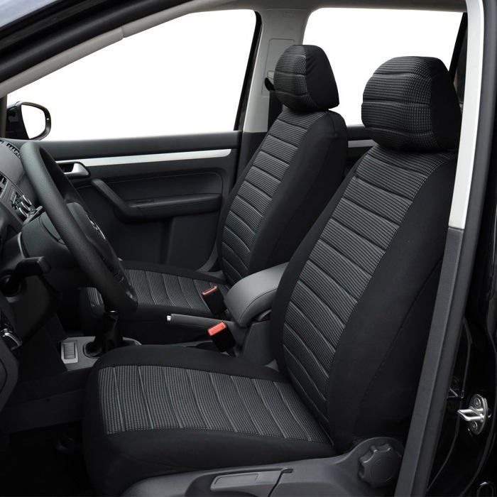 Coprisedile universale per auto grigio Set completo di coprisedili universali per auto in tessuto Etichetta coprisedile per auto