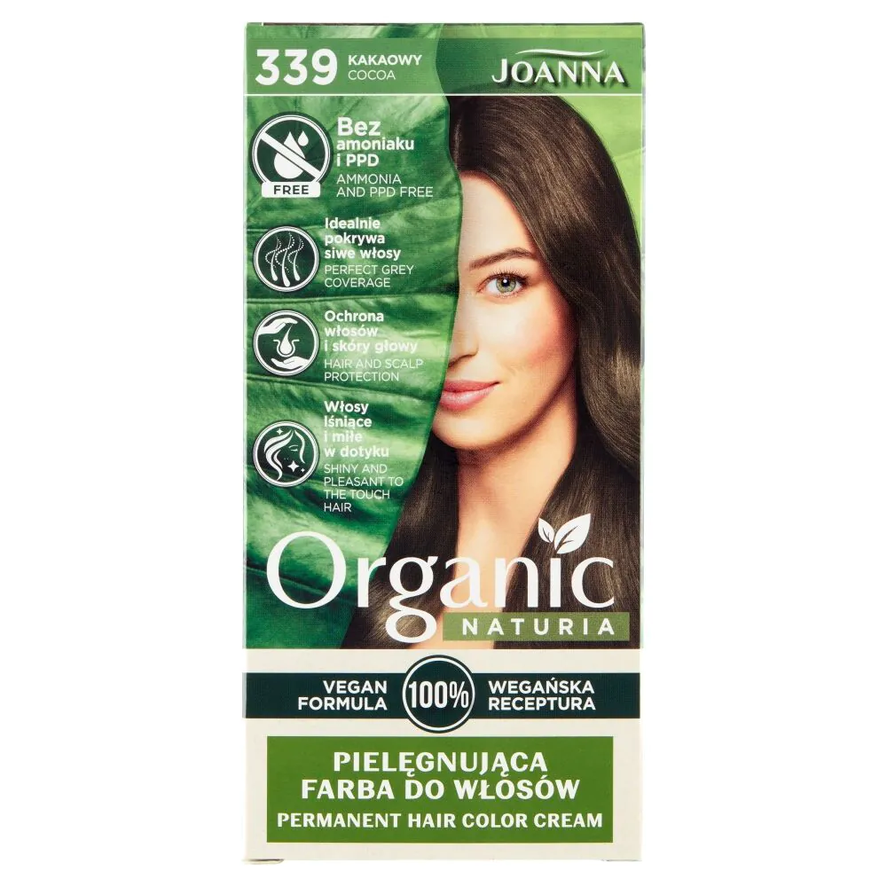 Joanna Naturia Organic Vegan Farba do włosów Kakaowy 339