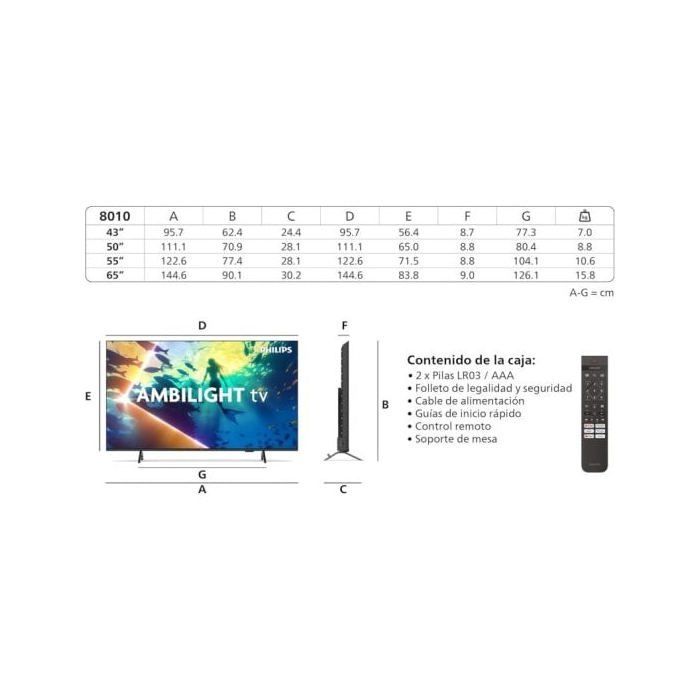 Televisor inteligente Philips 43PUS8010 de 43