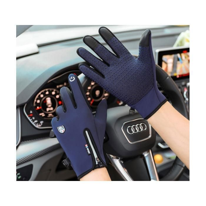 Guantes calefactables recargables por USB de 5 V - 3 niveles de calor - Resistentes al viento y al agua - Azul