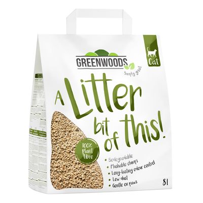 Zkušební balení hrudkující podestýlky Greenwoods Plant Fibre Natural