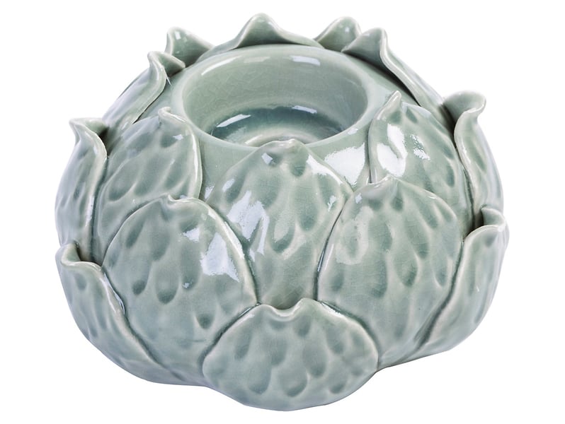 Świecznik ceramiczny Kwiat 7,5 cm niebieski