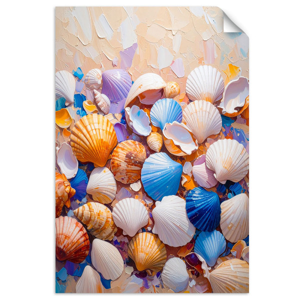 Naklejka samoprzylepna do salonu sypialni Feeby Morske Muszle 20x30