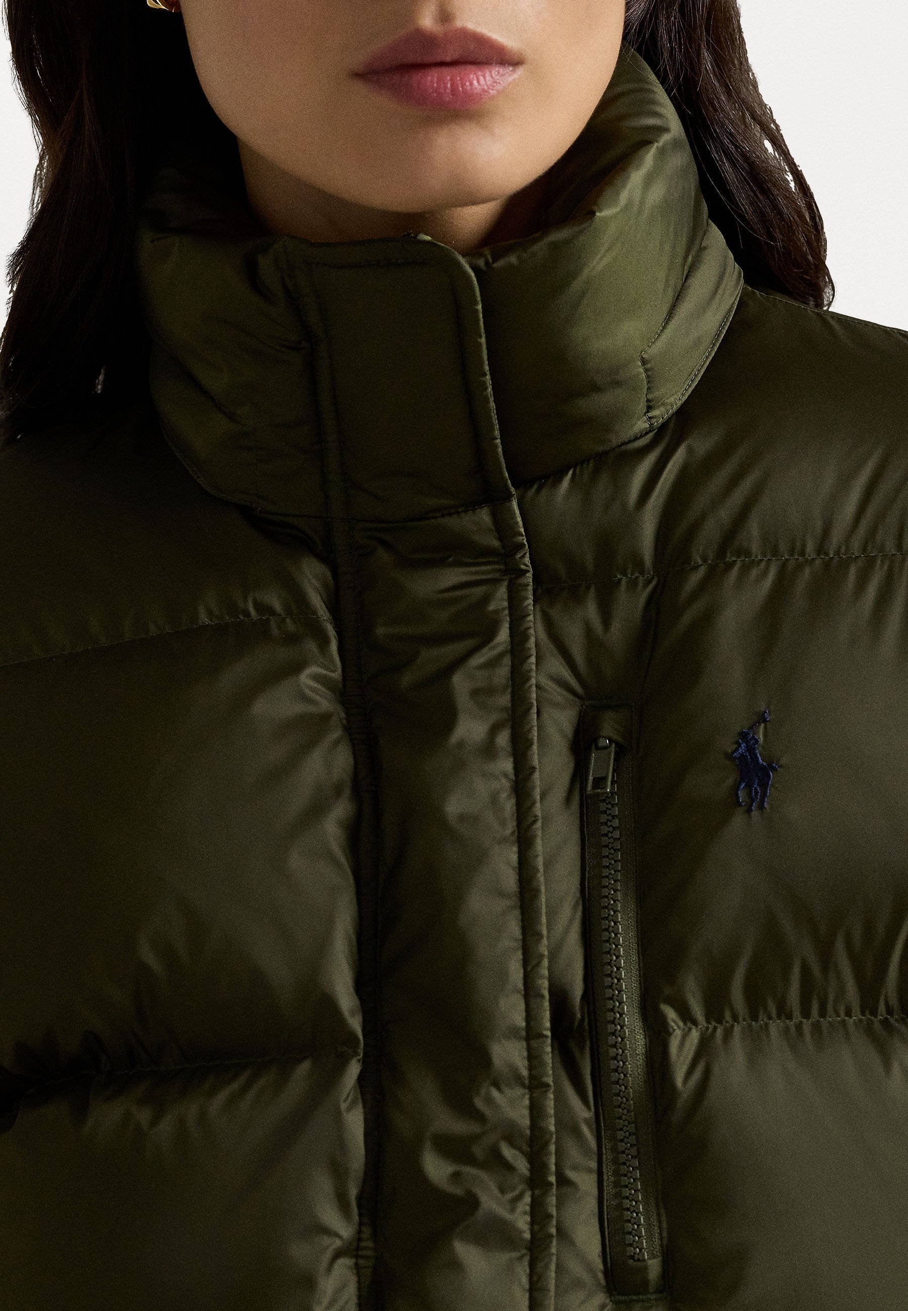 Polo Ralph Lauren WATERAFSTOTENDE GEWATTEERDE DONSJACK - Donsjack - nieuw olijfgroen