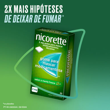 Nicorette Nicorette 30 gumových bonbónů Nikotin 2 mg Máta 30 gumových bonbónů 30 gumových bonbónů