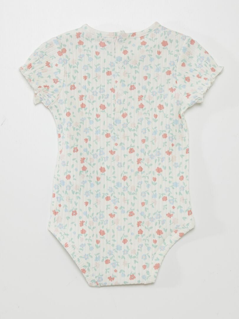 Bodysuit met korte mouwen - WIT