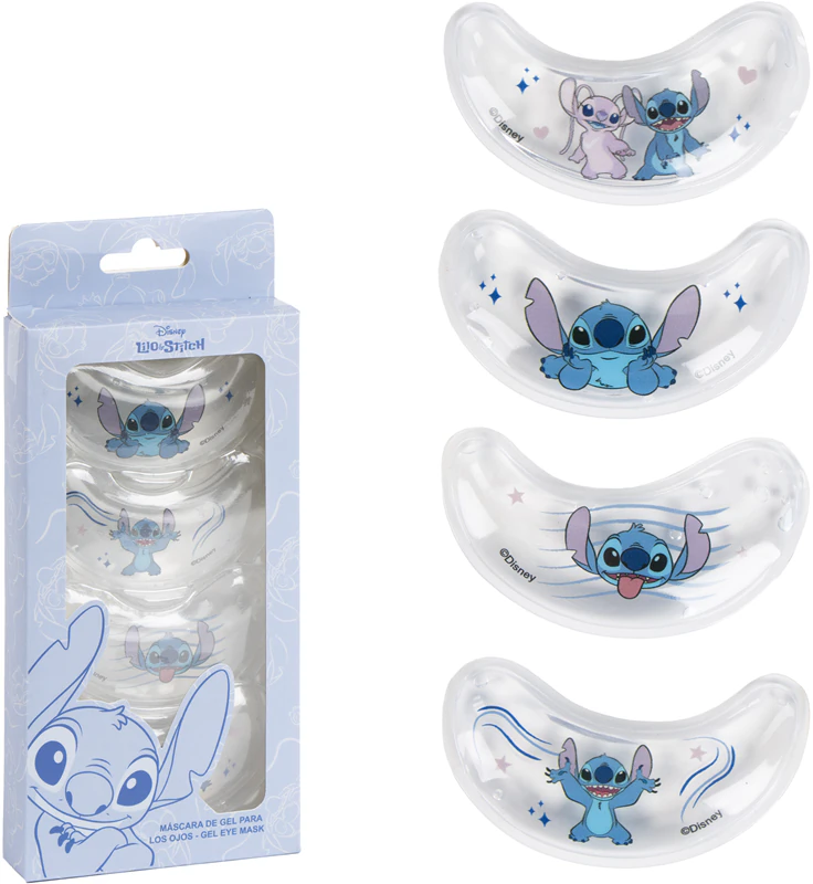 Conjunto de cuidados em gel Disney Stitch com almofadas de hidrogel para olheiras.