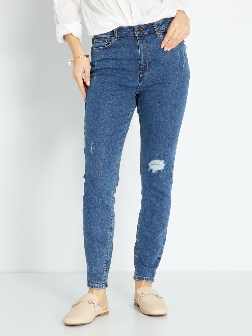 Calça jeans skinny / corte bem justo - AZUL