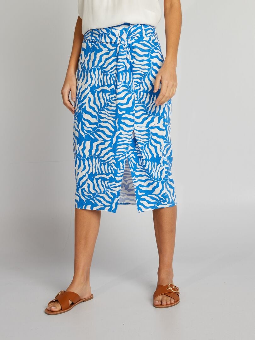 Lange linnen rok - BLAUW
