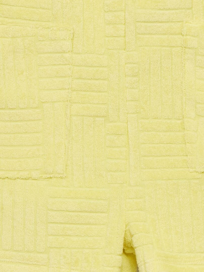Mono con capucha de felpa - Amarillo