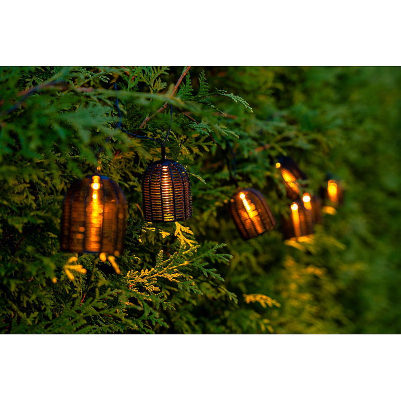 Hjem Lyslenke 8 stk. svarte LED-lamper