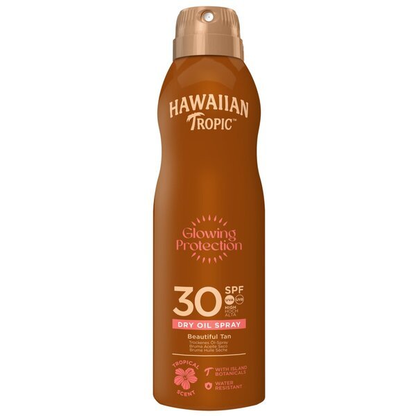 „Hawaiian Tropic“ švytinti apsauga nuo saulės SPF30 sauso aliejaus purškiklis, 180 ml