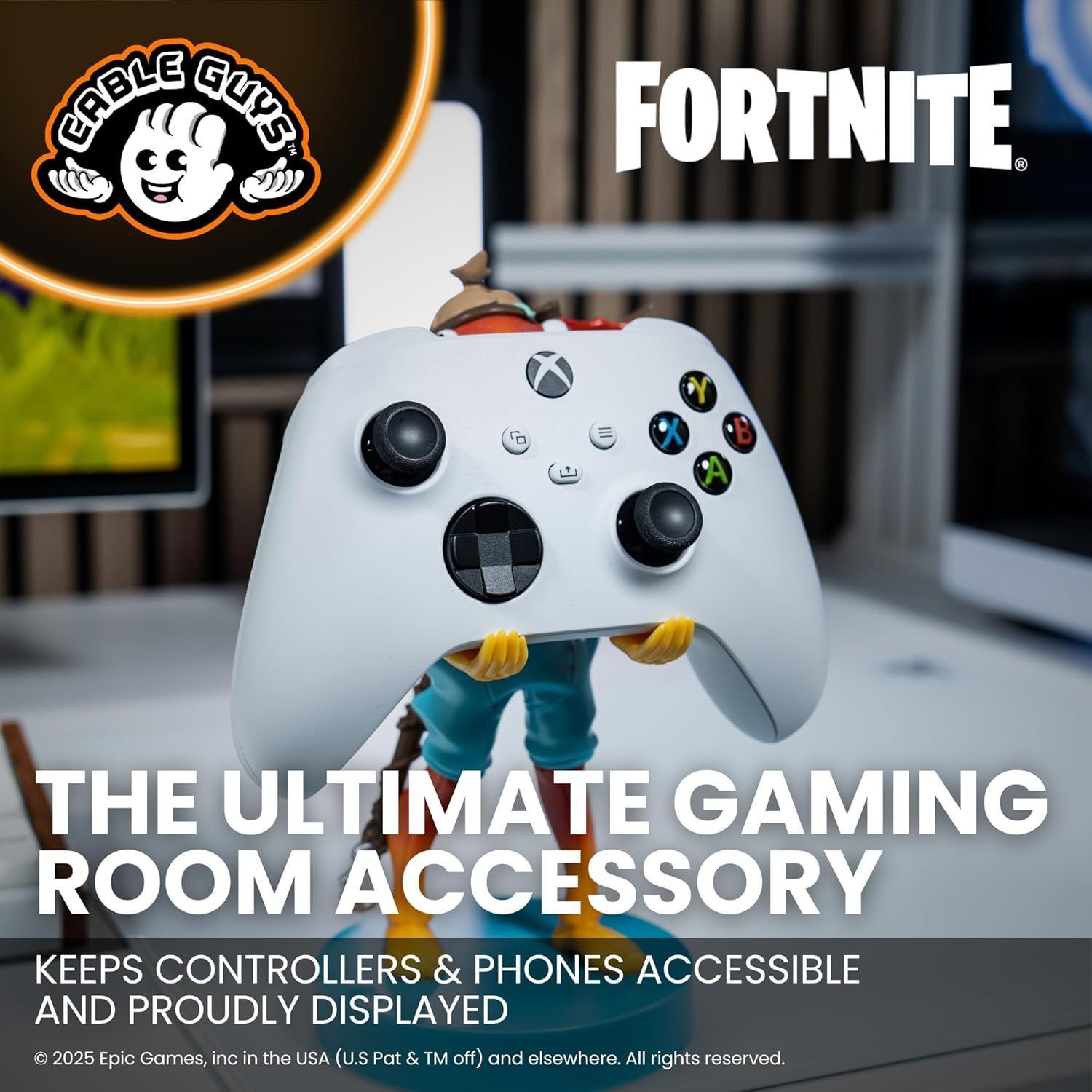 Fortnite Fishstick Figurine - EXQUISITE GAMING - Cable Guys - USB cable included - Smartphone or small accessory holder - 20 cm