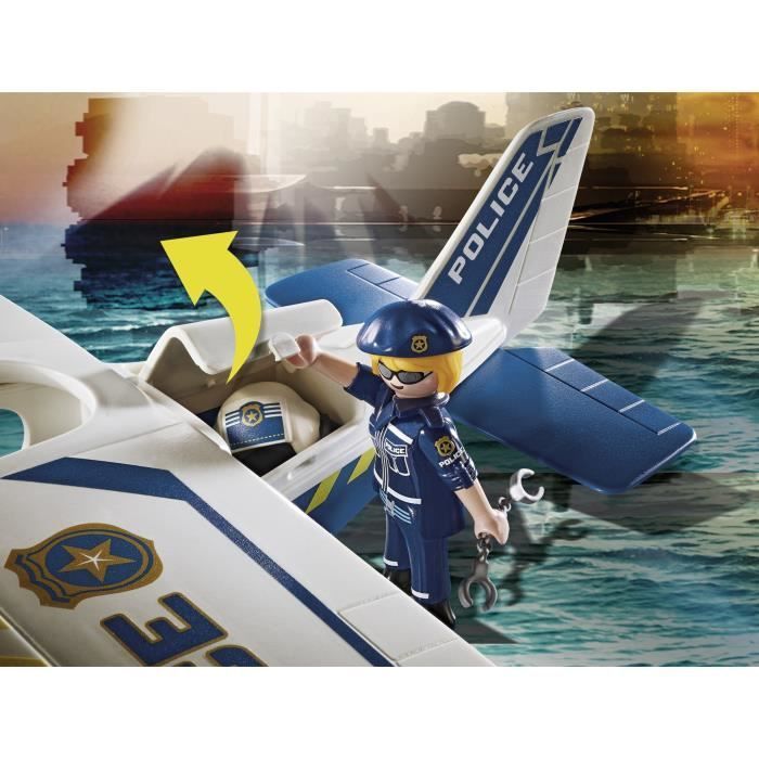 PLAYMOBIL - 70779 - Hydravion de police et bandit - Bleu - Playmobil City Action - 33 pièces