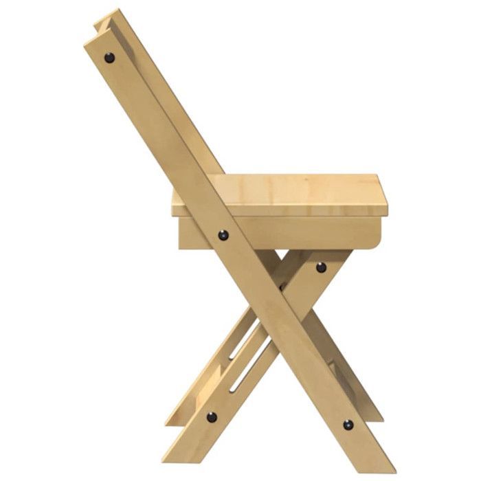 Sillas de comedor plegables Corona, juego de 4, madera maciza de pino.