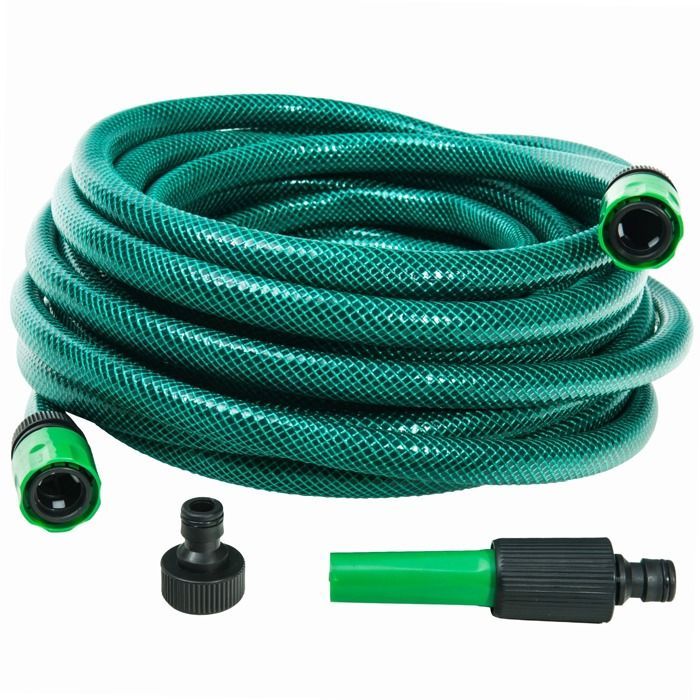Manguera WERKA PRO de 20 m con racores y lanza de 15 mm de diámetro.