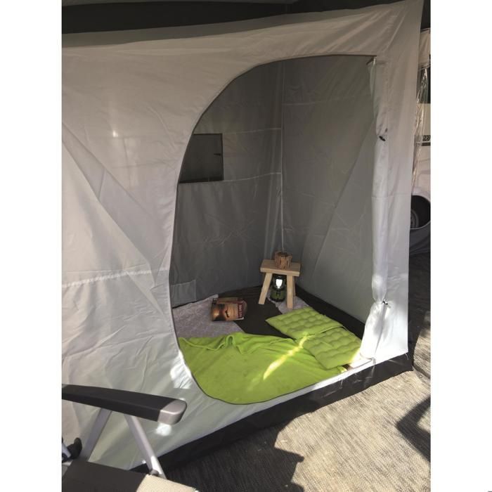 Indoor room with inflatable awning