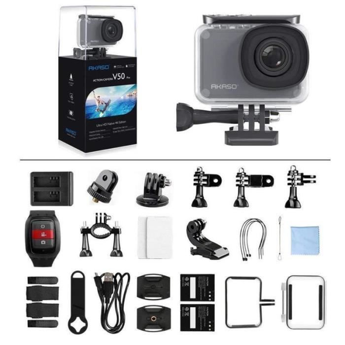 AKASO V50 PRO Waterproof 4k Wifi 20MP Sports Camera, 30fps Action Cam, Ultra HD Camcorder with EIS, Touchscreen LCD, Accessory Kits