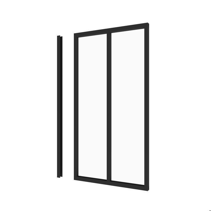 Verrière atelier en Alu - 63x108 cm - Noir - verre trempé - 2 vitrage Fixe - AICA