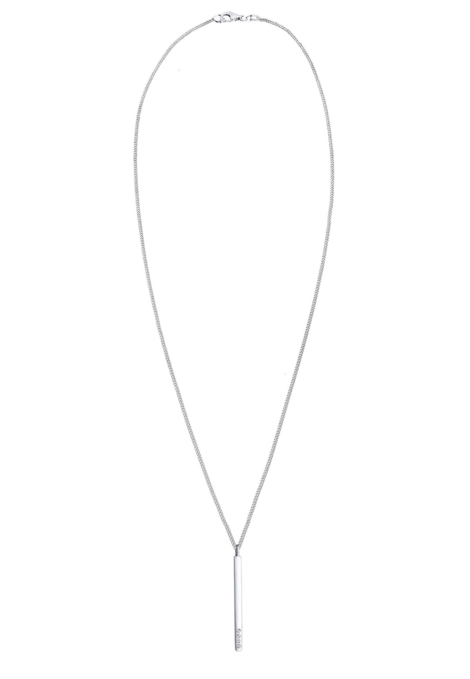 Elli Femmes chaîne en Y avec pendentif bâton et cristaux en argent sterling 925 45 cm de long